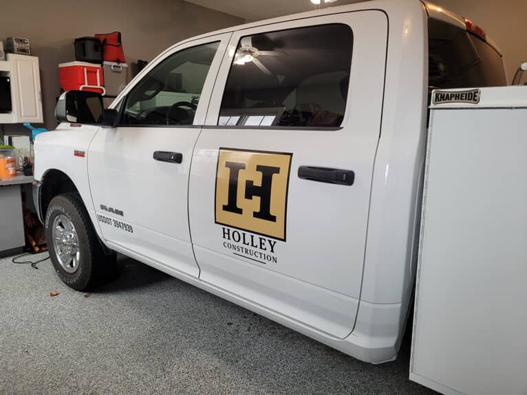 Holley Construction Truck Graphic